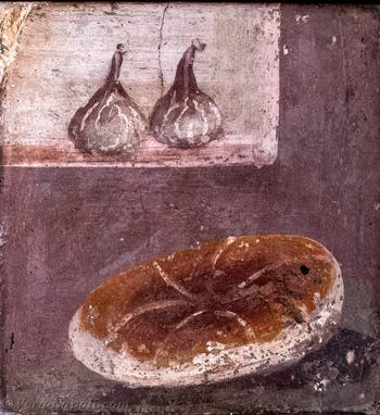 Affresco Pane e fichi, Ercolano, Museo Archeologico di Napoli