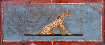 Affresco Pantera, Pompei, tomba di Mamia, Museo Archeologico di Napoli
