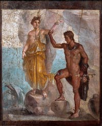 Affresco di Perseo e Andromeda, Pompei, Casa dei Dioscuri, Museo Archeologico di Napoli