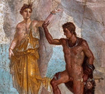 Affresco di Perseo e Andromeda, Pompei, Casa dei Dioscuri, Museo Archeologico di Napoli