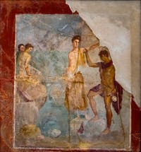 Affresco Perseo libera Andromeda, Pompei, Casa del Principe di Montenegro, Museo Archeologico di Napoli