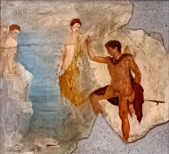 Affresco Perseo libera Andromeda, Ercolano, Palestra, Museo Archeologico di Napoli