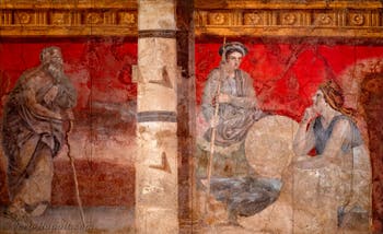 Affresco Scena alla corte reale di Macedonia, Boscoreale, Villa di Fannius Synistor, Museo Archeologico di Napoli