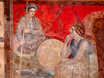 Affresco Scena alla corte reale di Macedonia, Boscoreale, Villa di Fannius Synistor, Museo Archeologico di Napoli