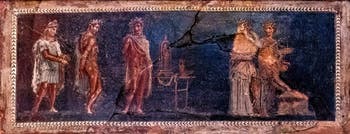 Affresco Oreste e Pilade davanti a Ifigenia, Ercolano, Museo Archeologico di Napoli