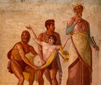 Affresco Il sacrificio di Ifigenia, Pompei, Casa del Poeta Tragico, Museo Archeologico di Napoli