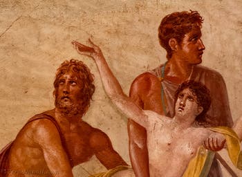 Affresco Il sacrificio di Ifigenia, Pompei, Casa del Poeta Tragico, Museo Archeologico di Napoli