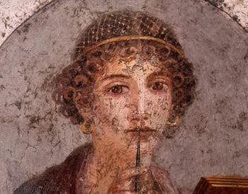 Affresco La poetessa Saffo, Pompei, Insula Occidentalis, Museo Archeologico di Napoli