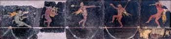 Affresco Satiro danzante, Pompei, Villa di Cicerone, Museo Archeologico di Napoli