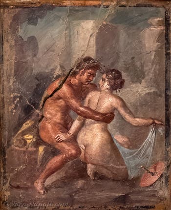 Satiro che rapisce una ninfa, Pompei, Gabinetto erotico, Museo Archeologico di Napoli