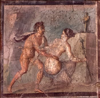 Satiro che sorprende una fanciulla, Gabinetto erotico, Museo Archeologico di Napoli
