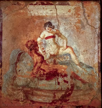 Scena raffigurante un atto sessuale, Pompei, bordello, Museo Archeologico di Napoli