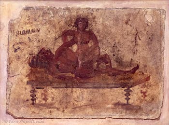 Scena raffigurante un atto sessuale, Pompei, bordello, Museo Archeologico di Napoli