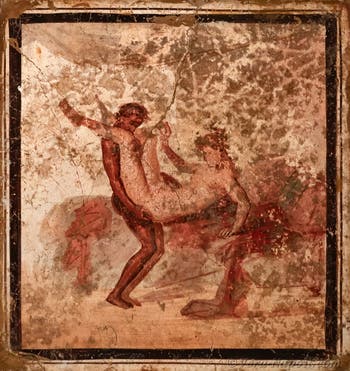 Scena raffigurante un atto sessuale con sodomia, Pompei, bordello, Museo Archeologico di Napoli