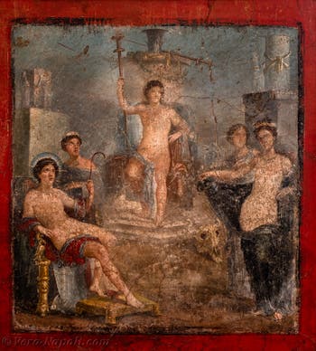 Affresco dello Stibadium Dionysiaco, Pompei, Casa di Gavius Rufus, Museo Archeologico di Napoli