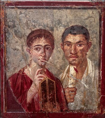Affresco raffigurante Terentius Neo e sua moglie, Pompei, Casa di Terentius Neo, Museo Archeologico di Napoli