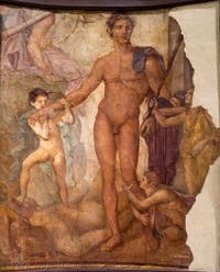 Affresco raffigurante Teseo liberatore degli Ateniesi, Ercolano, Augusteum, Museo Archeologico di Napoli
