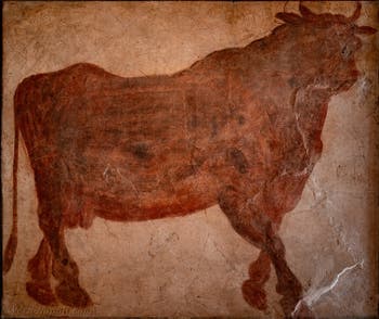 Affresco del Toro Api, Pompei, Tempio di Iside, Sacrarium, Museo Archeologico di Napoli