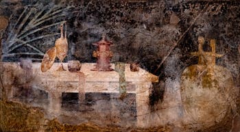 Affresco Trofei di competizioni sportive, Boscoreale, Museo Archeologico di Napoli