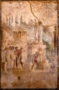 Affresco Ulisse ruba il Palladio, Pompei, II 6, Triclino, Museo Archeologico di Napoli