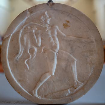 Oscillum con un Satiro, Giardino della Casa IX 1,7, Pompei, Museo Archeologico di Napoli, Italia