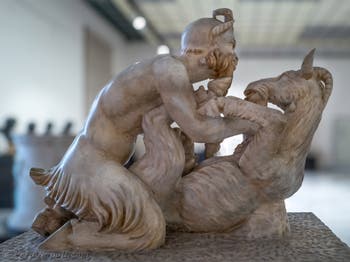 Il dio Pan con una capra, Ercolano, Villa dei Papiri, Gabinetto erotico, Museo Archeologico di Napoli