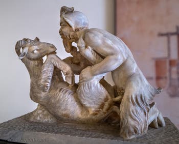 Il dio Pan con una capra, Ercolano, Villa dei Papiri, Gabinetto erotico, Museo Archeologico di Napoli
