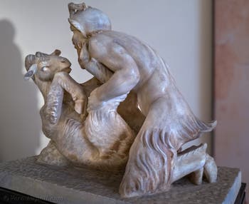 Il dio Pan con una capra, Ercolano, Villa dei Papiri, Gabinetto erotico, Museo Archeologico di Napoli