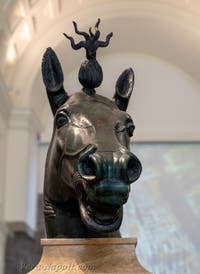 Testa di Cavallo della quadriga di Nerone, Ercolano, Museo Archeologico di Napoli, Italia