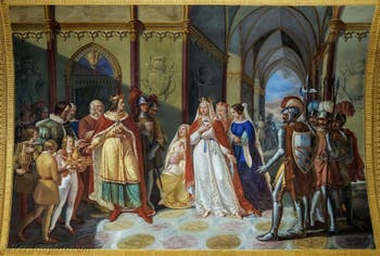 Gennaro Maldarelli, Tancredi rimanda Costanza d’Hauteville a Enrico VI, Sala dei Fiamminghi del Palazzo Reale di Napoli