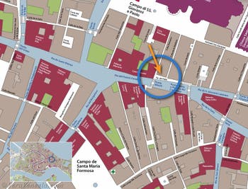 Mappa Accesso dell'Ostaria Ai Pie del Ponte a Venezia