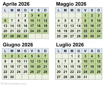 Giorni di applicazione della tassa d'ingresso a Venezia nel 2026